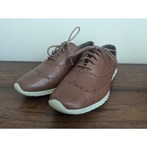 Cole Haan Zerogrand Womens Size 10.5B Brown Leather Wingtip Oxford Shoes